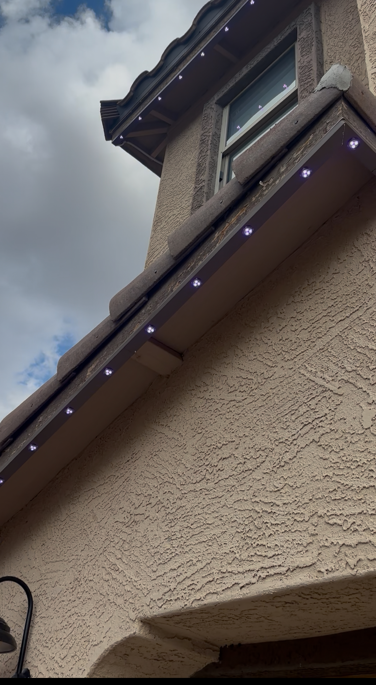 Tempe home July 4th patriotic red white blue LED lighting