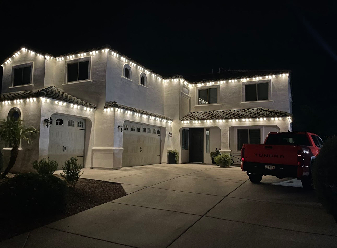 Queen Creek home elegant white permanent LED trim lighting